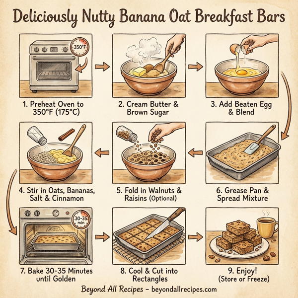 Deliciously Nutty Banana Oat Breakfast Bars instructions