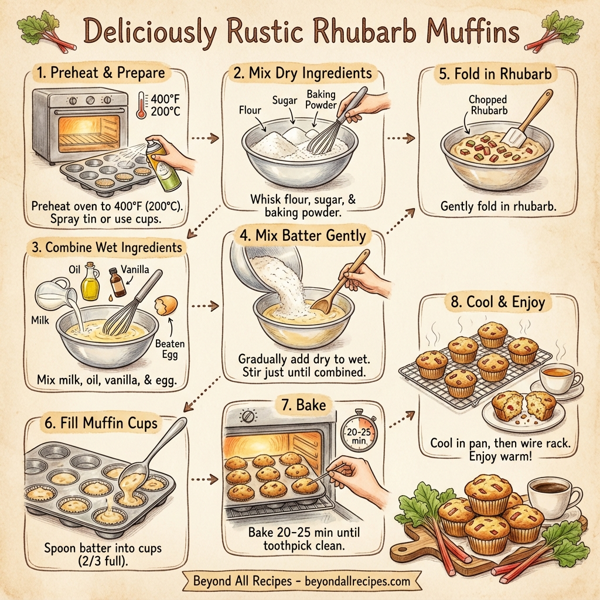 Deliciously Rustic Rhubarb Muffins instructions