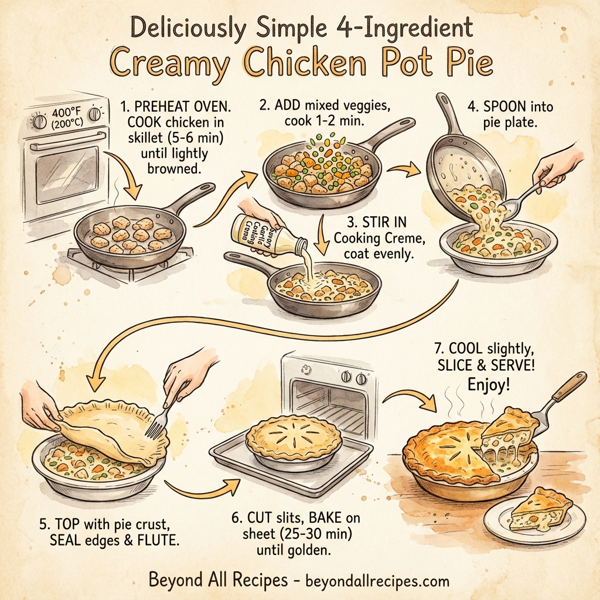 Deliciously Simple 4-Ingredient Creamy Chicken Pot Pie instructions