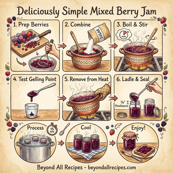 Deliciously Simple Mixed Berry Jam instructions