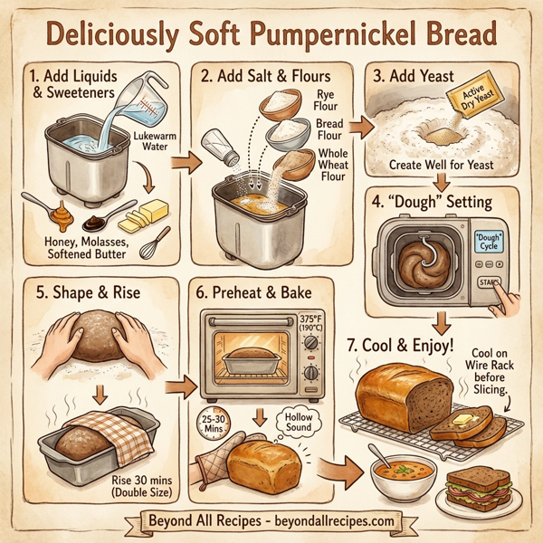 Deliciously Soft Pumpernickel Bread instructions