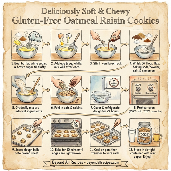 Deliciously Soft & Chewy Gluten-Free Oatmeal Raisin Cookies instructions