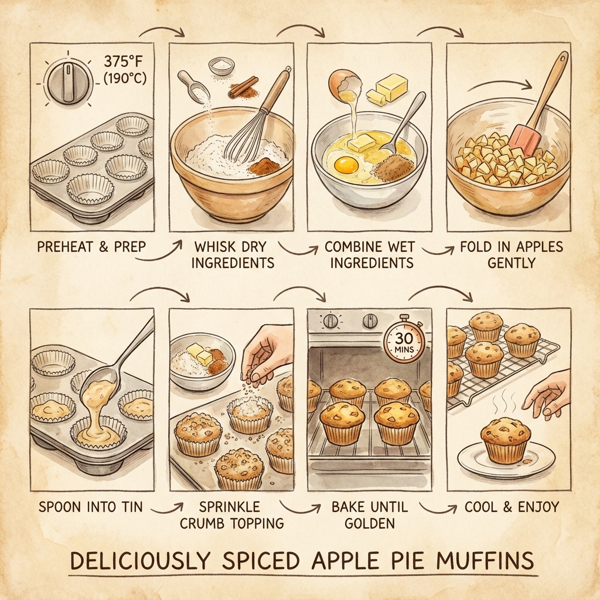Deliciously Spiced Apple Pie Muffins instructions