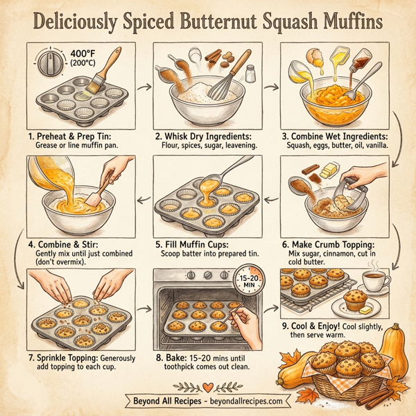 Deliciously Spiced Butternut Squash Muffins instructions