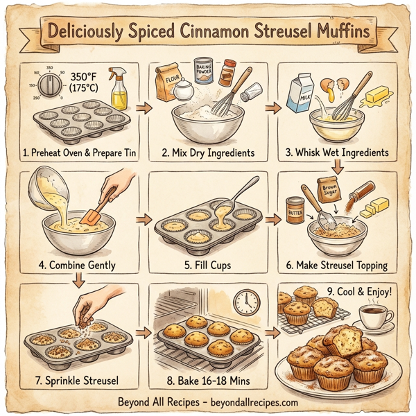 Deliciously Spiced Cinnamon Streusel Muffins instructions