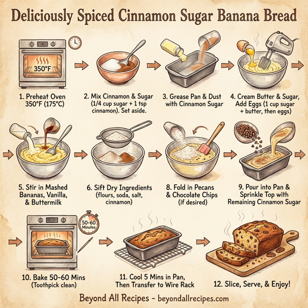 Deliciously Spiced Cinnamon Sugar Banana Bread instructions
