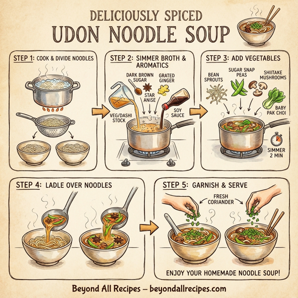 Deliciously Spiced Udon Noodle Soup instructions