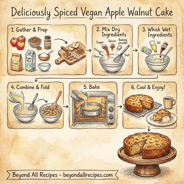 Deliciously Spiced Vegan Apple Walnut Cake instructions