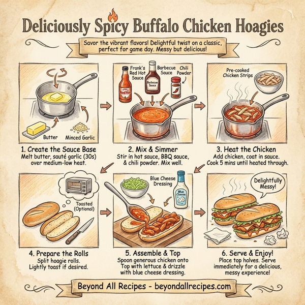 Deliciously Spicy Buffalo Chicken Hoagies instructions