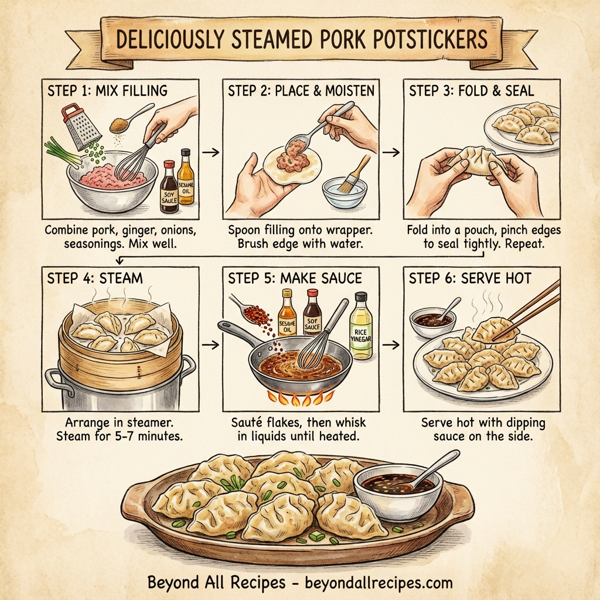 Deliciously Steamed Pork Potstickers instructions