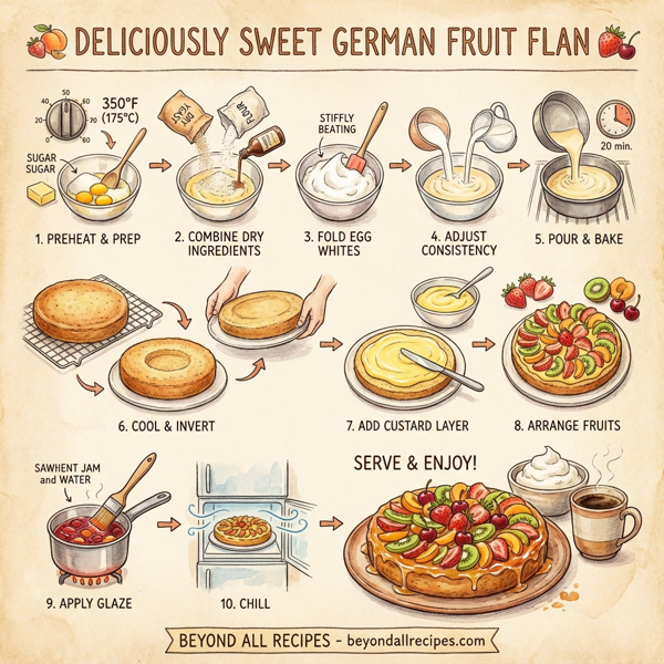 Deliciously Sweet German Fruit Flan instructions