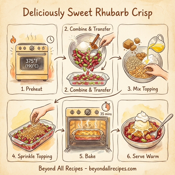 Deliciously Sweet Rhubarb Crisp instructions