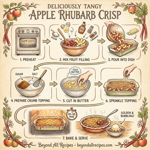 Deliciously Tangy Apple Rhubarb Crisp instructions