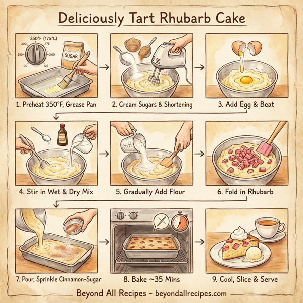 Deliciously Tart Rhubarb Cake instructions
