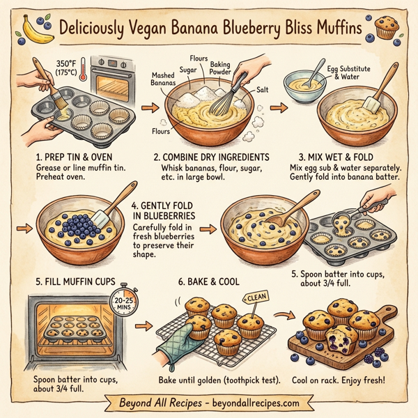 Deliciously Vegan Banana Blueberry Bliss Muffins instructions