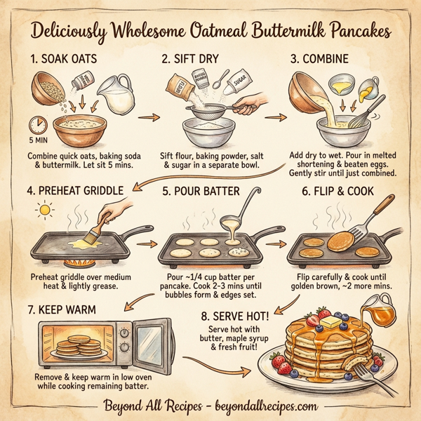 Deliciously Wholesome Oatmeal Buttermilk Pancakes instructions