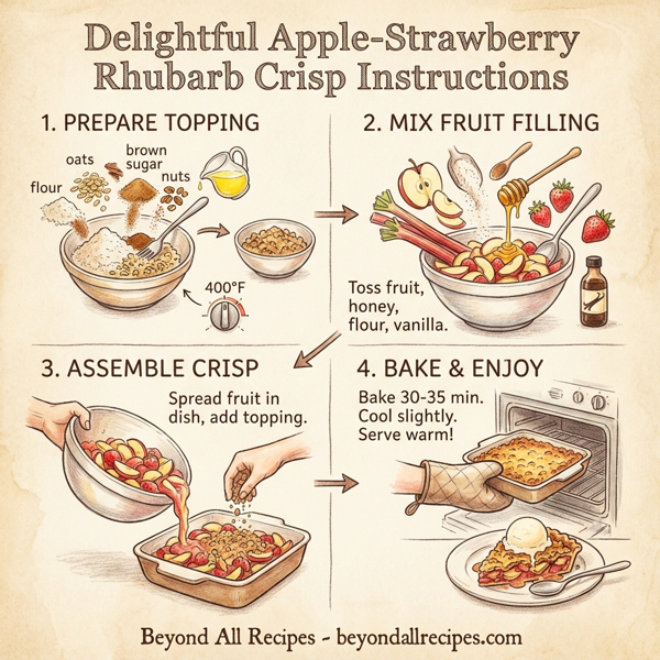 Delightful Apple-Strawberry Rhubarb Crisp instructions