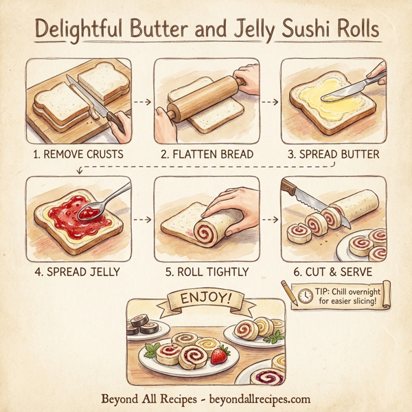 Delightful Butter and Jelly Sushi Rolls instructions