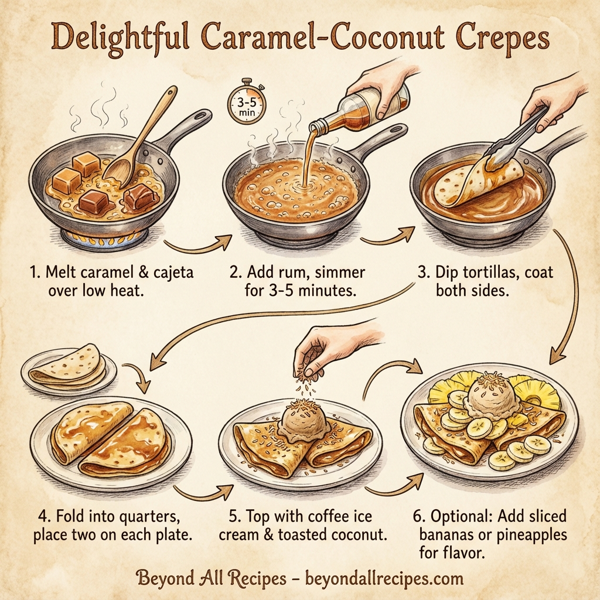 Delightful Caramel-Coconut Crepes instructions