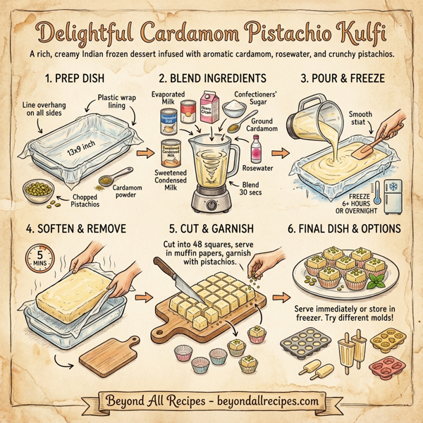 Delightful Cardamom Pistachio Kulfi instructions