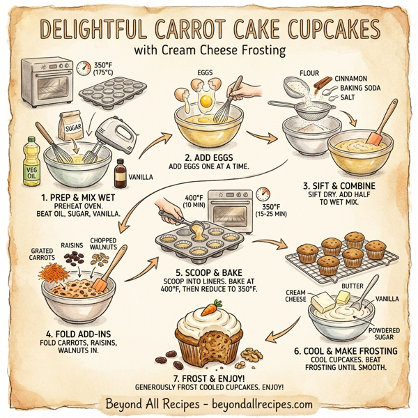 Delightful Carrot Cake Cupcakes with Cream Cheese Frosting instructions
