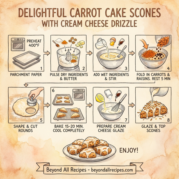 Delightful Carrot Cake Scones with Cream Cheese Drizzle instructions