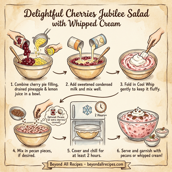 Delightful Cherries Jubilee Salad with Whipped Cream instructions