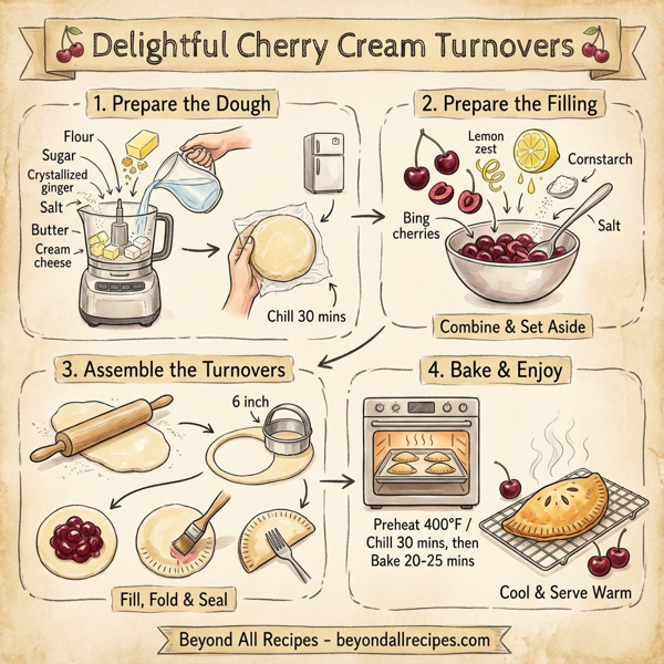 Delightful Cherry Cream Turnovers instructions
