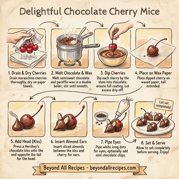 Delightful Chocolate Cherry Mice instructions