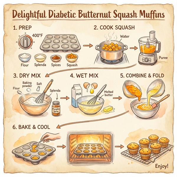 Delightful Diabetic Butternut Squash Muffins instructions