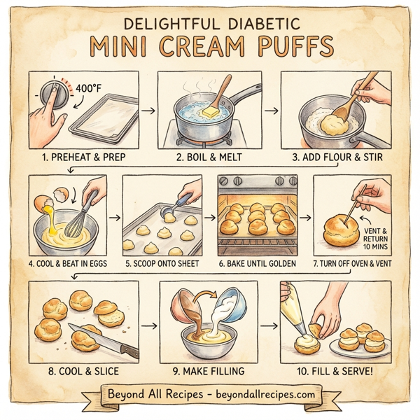 Delightful Diabetic Mini Cream Puffs instructions