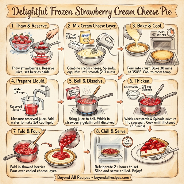 Delightful Frozen Strawberry Cream Cheese Pie instructions