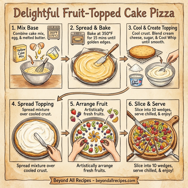 Delightful Fruit-Topped Cake Pizza instructions