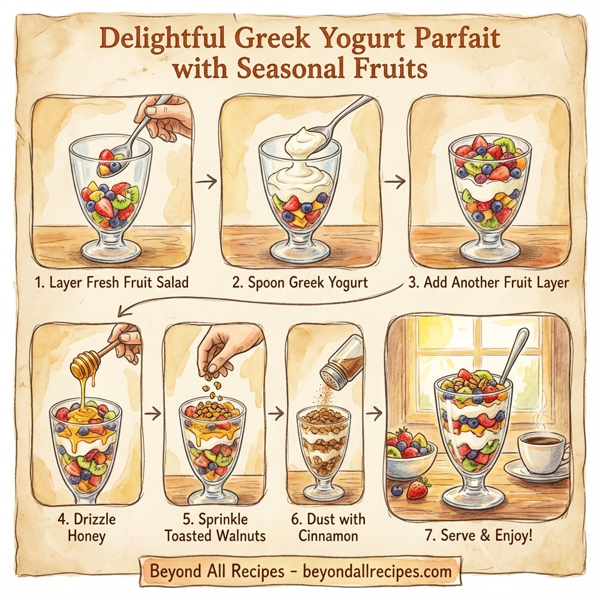 Delightful Greek Yogurt Parfait with Seasonal Fruits instructions
