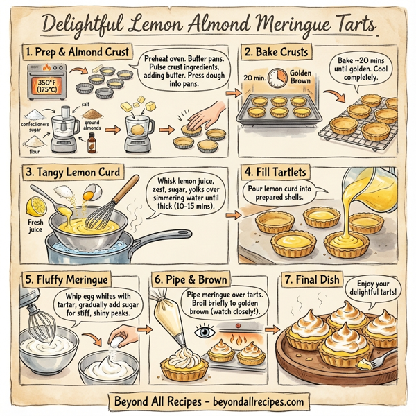 Delightful Lemon Almond Meringue Tarts instructions