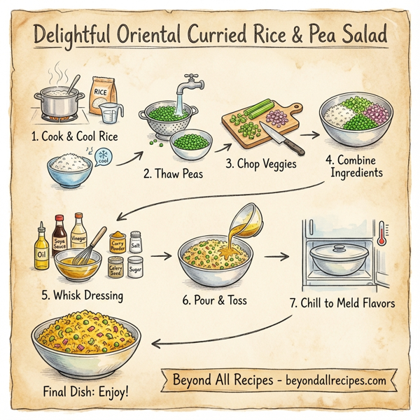 Delightful Oriental Curried Rice & Pea Salad instructions