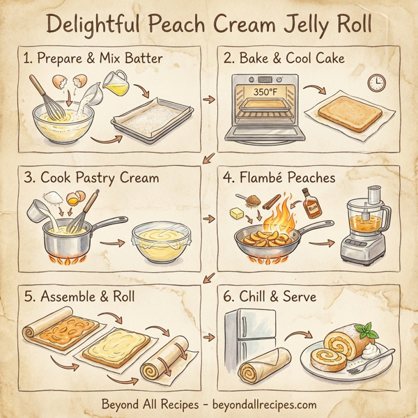 Delightful Peach Cream Jelly Roll instructions