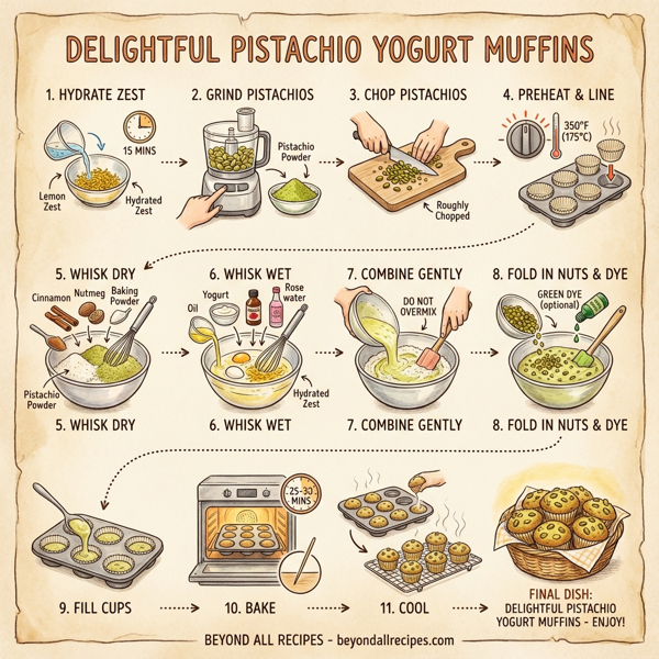 Delightful Pistachio Yogurt Muffins instructions