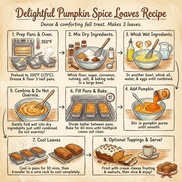Delightful Pumpkin Spice Loaves instructions