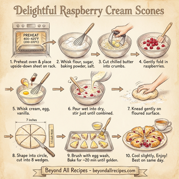 Delightful Raspberry Cream Scones instructions