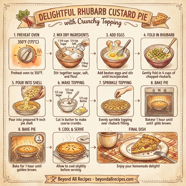 Delightful Rhubarb Custard Pie with Crunchy Topping instructions