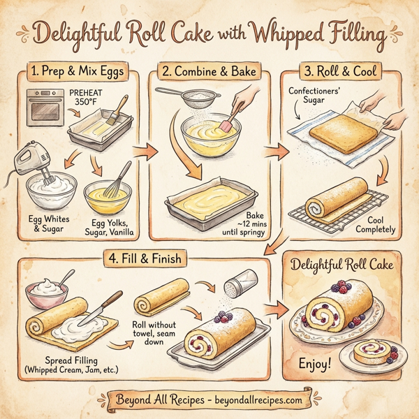 Delightful Roll Cake with Whipped Filling instructions