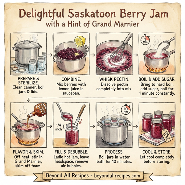 Delightful Saskatoon Berry Jam with a Hint of Grand Marnier instructions