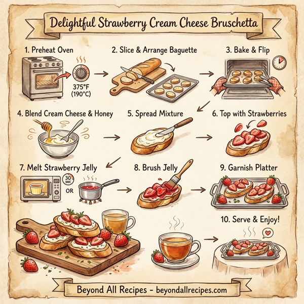 Delightful Strawberry Cream Cheese Bruschetta instructions