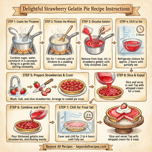 Delightful Strawberry Gelatin Pie instructions