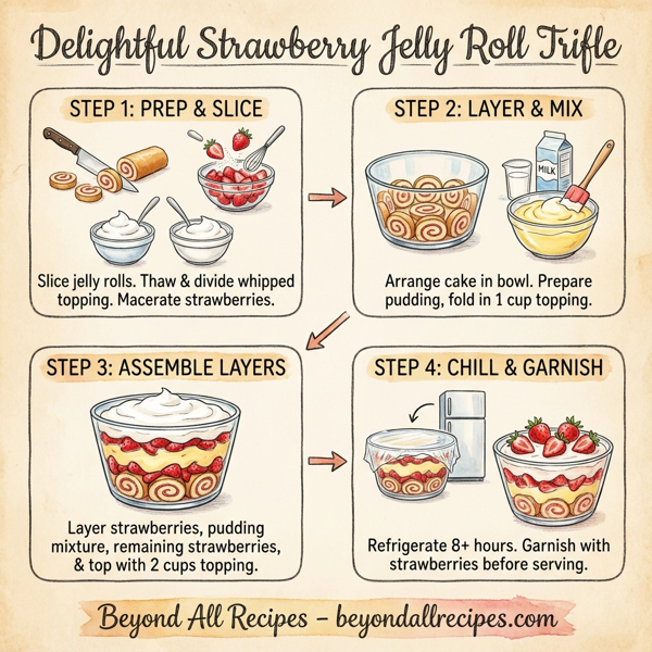 Delightful Strawberry Jelly Roll Trifle instructions