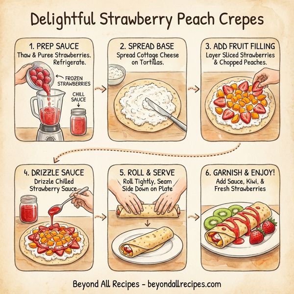 Delightful Strawberry Peach Crepes instructions