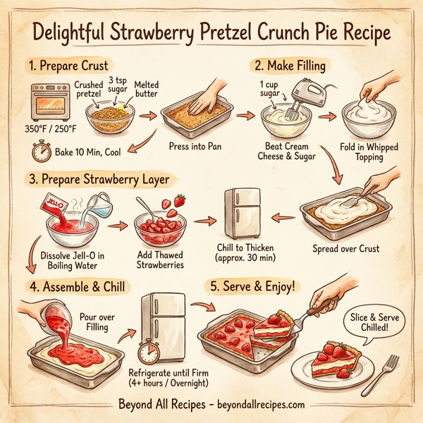 Delightful Strawberry Pretzel Crunch Pie instructions