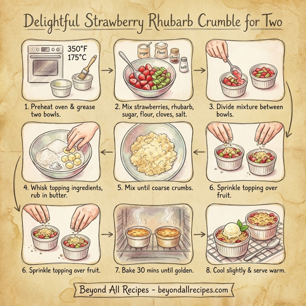 Delightful Strawberry Rhubarb Crumble for Two instructions