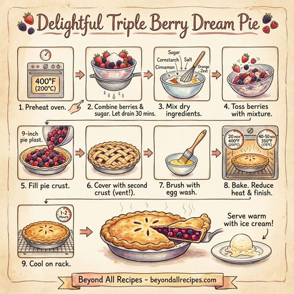 Delightful Triple Berry Dream Pie instructions
